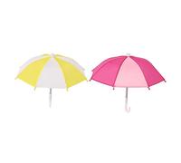 Toyvian 2pcs Miniature Decorative Umbrella Model Adjustable Tiny Umbrellas for Dollhouse Photo Props Rose White Yellow White Premium Cloth Material