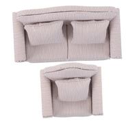 Toyvian 2pcs Miniature Dollhouse Furniture Wooden Frame Sofa Arm Chair with Pillow for Living Room Decor Cozy Pink Sofa Chair for DIY Enthusiasts and Scene Decoration