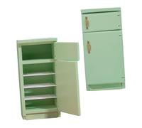 Toyvian 2pcs Miniature Dollhouse Refrigerator Model Retro Small Cooler Mini Fridge for Playhouse Micro Landscape Scene Accessories