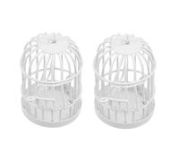 Toyvian 2pcs Miniature Metal Birdcage with Door Dollhouse Ornament for Fairy Garden Vintage Style Wedding Table Decoration Hanging Wire Birdcage Pendant