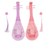 Toyvian 2pcs Miniature Musical Instruments: Chinese Lute Simulation Pipa Chinese Guitar Model Traditional National Stringed Instrument Decor for Dollhouse