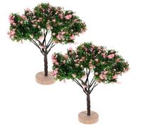 Toyvian 2pcs Miniature Scenery Tree Model for Train Track Scenery Miniature Street Trees Micro Landscape Decoration Model Furniture Kit Wasteland Plant Decor
