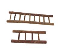 Toyvian 2pcs Miniature Wooden Dollhouse Ladder Authentic Tiny Step Staircase for DIY Fairy Garden and Micro Landscape Decor Stable Wood Material Realistic Mini Ladder Accessories for Doll