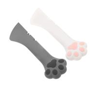 Toyvian 2pcs Multifunctional Pet Food Spoon with Cute Paw Design Silicone Cat Food Spatula Opener for Various Lightweight and Portable Feeding Tool for Cats and Dogs