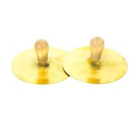 Toyvian 2pcs Musical Finger Cymbals with Handles Small Cymbals for Belly Dance Music Education Rhythm Training Instrument