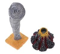 Toyvian 2Pcs Natural Disaster Science Kit for Realistic Volcano Eruption and Tornado Sand Table Model Stem Learning Educational Volcano Sculpture for Home and School