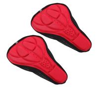 Toyvian 2pcs Padded Bicycle Seat Cushion Sponge Red for Men Women Cycling