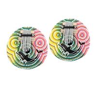 Toyvian 2pcs Painted Coconut Shell Thumb Piano Note Kalimba for Home Decoration Musical Instrument Beautiful Sound for Music and Beginners