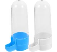 Toyvian 2pcs Parrot Bird Feeding Tool and Drinking Water Container Set, Automatic Food Box with Water Fountain for Birdcage Pet Supplies, Suitable for Parrots and Small Birds Random Color