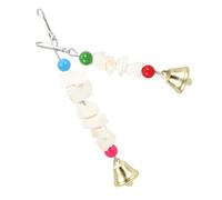 Toyvian 2pcs Parrot Hanging Cuttlebone Supplement Wooden Beads for Teeth Grinding and Beak Care, Colorful Bite Suitable for Cockatiels, Budgies, and Small Birds in Cage Random Color