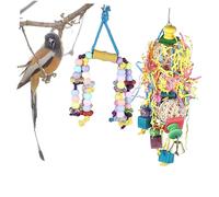 Toyvian 2pcs Parrot Toys Talking Parrot Toy for Foraging Bird Bells and Cuddle Bone for Birds Random Color