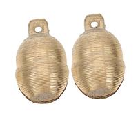 Toyvian 2pcs Pet Collar Bells for Dogs and Sheep Steel Earth Bell Pendants Pea Sound Multifunctional Decor for Outdoor and Farm Use