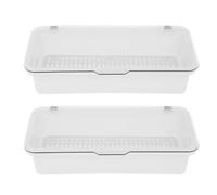 Toyvian 2pcs Plastic Chopstick Holder with Lid, Cutlery Draining Storage Box, Tableware Organizer Case for Kitchen Utensils, Dustproof Flatware Rack, White