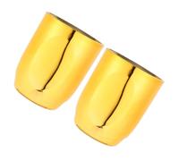 Toyvian 2pcs Plastic Dice Cup for Craps and Liar’s Dice, Golden | Lightweight Plastic Build, Comfortable Texture, Easy to Carry and Store, Ktv Bar Game Supplies