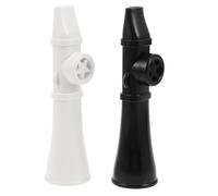 Toyvian 2pcs Plastic Kazoo Flute: Easy-to-Learn Musical Instrument for Adults and Kids - Black & White Kazoos for Music Performances Travel Celebrations