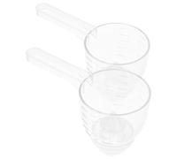 Toyvian 2pcs Plastic Measuring Scoop Spoon Funnel for Shampoo Travel Bottles, Small Portable Multi-use Leak-proof Liquid Transfer Funnel for Travel and Business Trips