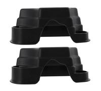 Toyvian 2pcs Plastic Tortoise Hidden Cave with Food and Water Bowls, Reptile Hide Platform for Leopard Gecko and Bearded Dragon, Multi-function Habitat Décor for Tortoise Enclosure