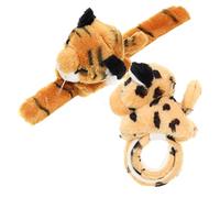 Toyvian 2pcs Plush Animal Slap Bracelets Boys and Girls Boredom Breaker Toys Squishy Animal Wristbands for Girls Boys Years Old Random Style