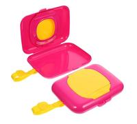 Toyvian 2pcs Portable Baby Wipe Holder, Pp Silicone Refillable Wipes Dispenser with Wide Opening, Lightweight Hanging Design for Cribs and Kiddie Carts