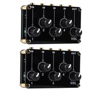 Toyvian 2pcs Portable Channel Audio Mixer System Inputs Low Noise Mixer for Cd Players Musical Instruments and Game Consoles Compact Design for Easy Use