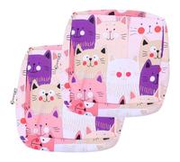 Toyvian 2Pcs Portable Period Pouch Cute Pink Cat Sanitary Napkin Storage Bags Compact Multifunctional Travel Organizer for Women with Material and Privacy Protection