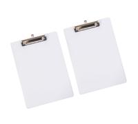Toyvian 2pcs Portable Plastic Clipboards for School and Office Use, White Writing Boards, Good for Clamping Papers and Convenient for Writing on Thin Paper