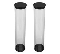 Toyvian 2pcs Portable Pvc Golf Ball Tube Storage Holder for 5 Golf Balls round Cylinder Case with Lid for Driving Range and Travel