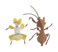 Toyvian 2pcs Praying Mantis Figurine: Wild Insect Toy Model Realistic Mantis Sculpture Nature Exploration Toy for Garden Decoration