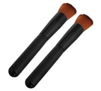 Toyvian 2pcs Professional Black Flat Foundation Brush with Soft Bristles and Portable Design, Artificial Fiber Makeup Brush for Women, for On-the-go Use and Liquid Foundation Application