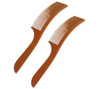 Toyvian 2pcs Professional Hair Combs Curved S-shaped Styling Comb Made of Sturdy Bakelite, Comfortable to Use and Practical for Mustache and Beard Grooming the Go, Brown Colour