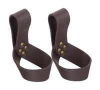 Toyvian 2pcs PU Leather Sword Holder for Medieval Costumes Wear Resistant and Ergonomic Sword Frog Practical Renaissance Cosplay Accessories in Dark Brown