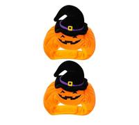 Toyvian 2pcs Pumpkin Hat: Pumpkin Dog Cat Hat - Halloween Party Pet Accessory With Touch Fastener - Cozy Polyester Cap For Festive & Birthday Events