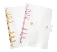 Toyvian 2pcs PVC Binder Notebook Cover A6 Plastic Shell for School | Snap Fastener Closure, Press Both Ends to Open Loose-leaf Ring, Office Use, Protects Notepads from Dirt