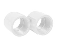 Toyvian 2pcs PVC Pipe Fitting Threaded Connector Full Internal Thread 1-1/2 Inch Practical PVC Water Fitting Joint Connector for Industrial Pipelines and Agricultural Irrigation