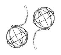 Toyvian 2Pcs Rabbit Grass Ball Hanging Feeders for Pets Straw Ball Frame with Long Chain Multi Function Food Holder for Rabbits Guinea Pigs Chinchillas