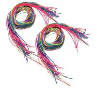 Toyvian 2pcs Rainbow Handmade Cotton Hair Rope Braiding Strings, Colorful Thin Gradient Braid Extensions Suitable for Kindergarten Hair Styling