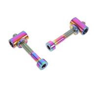 Toyvian 2pcs Rainbow Titanium Alloy Bike Seat Post Screws Lightweight Seatpost Clamp Bolts for Stable Anti-Vibration Fixing Mountain and Road Bicycles