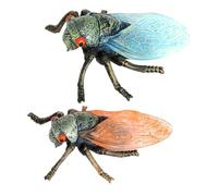 Toyvian 2pcs Realistic Cicadas Model Insect Simulation Educational Decor for Bedroom and Garden Safe Smooth Surface Insect Figurines for Cognitive Development and Imaginative Play