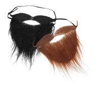 Toyvian 2pcs Realistic Fake Beard for Men and Teens, Lightweight Polyester Material with Unique Design, Easy to Wear and Remove, for Party and Themed Parties, Repeated Use False Beard
