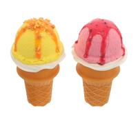 Toyvian 2pcs Realistic Fake Ice Cream Cone Props for Home Staging Photography and Retail Displays Lightweight Simulation Food Model for Year Use and Creative Flexibility