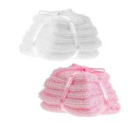 Toyvian 2pcs Realistic Miniature Dollhouse Towels Set Detailed Bathroom Accessories for Dollhouse Decoration Compact Hand Towels in White and Pink Compatible with Various Furniture Styles