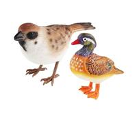 Toyvian 2pcs Realistic Simulation Bird Figurines Lightweight Plastic Artificial Bird Decor for Indoor Outdoor Garden Miniature Scenes Vivid Color Small Statues