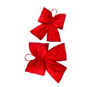 Toyvian 2pcs Red Bow Ornaments Christmas Tree Decorations with Resilient Colors and Elegant Design for Party Wedding Home Wall Door Wreath Festive Decor
