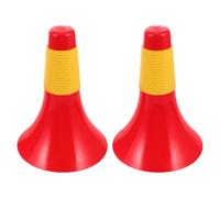 Toyvian 2pcs Red Football Training Cones for Soccer Practice Lightweight Multi-purpose Small Traffic Cones Made of Sturdy Pp and Tpe, for Outdoor Agility Drills and Creating Obstacles