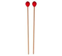 Toyvian 2pcs Red Marimba Hammers Xylophone Mallets Nylon Core and Beech Wood, Percussion Sticks Not Easy to Crack for Beginners and Professionals