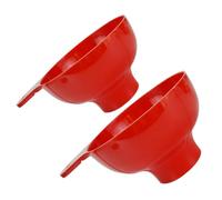 Toyvian 2pcs Red Plastic Wide Mouth Funnel Set for Kitchen Use, Large Diameter Jam and Salad Dressing Funnel for Mason Jars, Oil Canning and Dry Ingredients Filling Tool