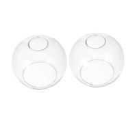 Toyvian 2pcs Replacement Globe Lamp Cover with Double Opening Design Glass Material 5.1' Diameter and 4.3' Height Suitable for Floor Lamps in Dining Area Featuring Easy to Clean and Smooth