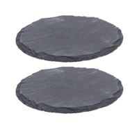 Toyvian 2pcs Reptile Basking Stone Platform Lizard Stone Dish Creative Design Natural Material 5.03x5.03x0.20 in Pet Tank Dry Weather for Geckos Turtles