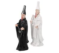 Toyvian 2Pcs Resin Black and White Impermanence Figurines for Sand Table Decoration, Gothic Resin Miniature Figures for Sand Tray Therapy and Mythology Scenery Accessories