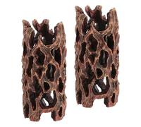 Toyvian 2pcs Resin Hollow Log Hideaway for Shrimp and Small Fish Aquarium Decoration Tree Trunk Cave Fish Tank Shelter and Shrimp Tank Hideout Ornament